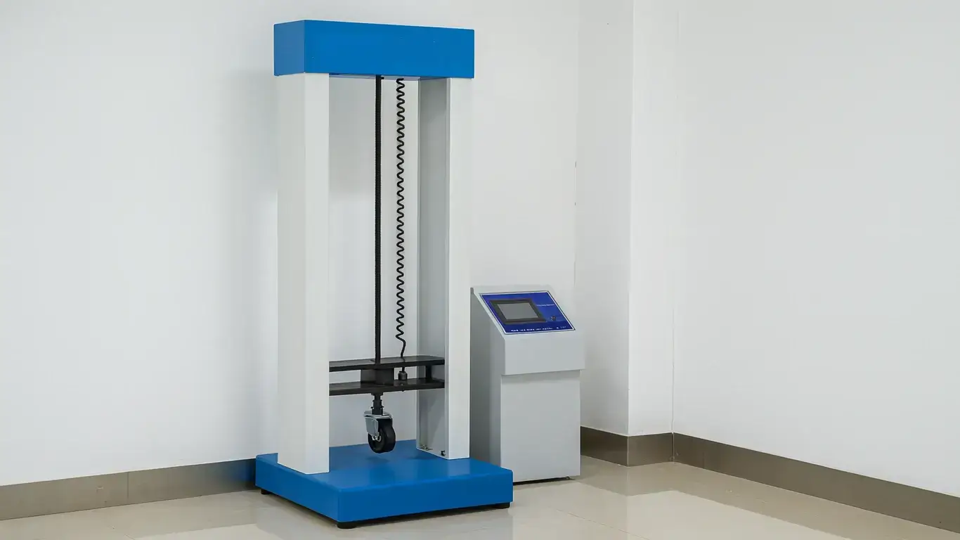 a caster impact test machine at the corner of testing center