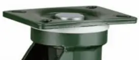 The upper part of a powder coated caster bracket