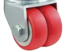 dual red PU on steel core wheel of AGV castor