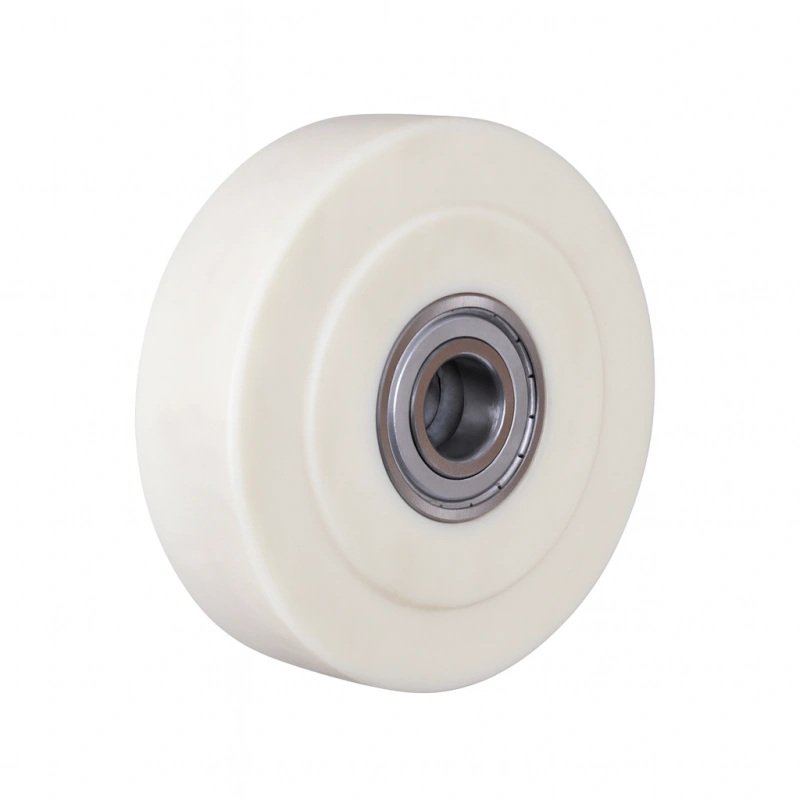 a heavy-duty white MC Nylon wheel, double ball bearings