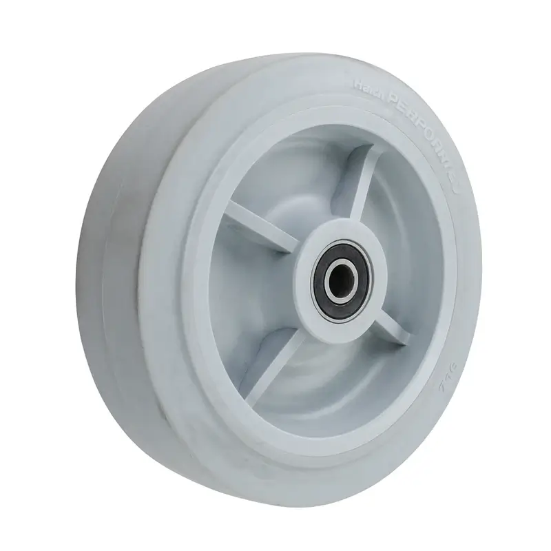 a gray color flat tread heavy duty TPR wheel, double ball bearings