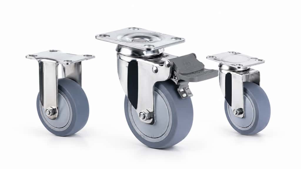 stainless steel medium duty TPR caster product display image