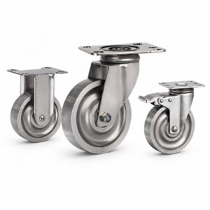 medium-duty stainless steel caster with stainless steel wheel