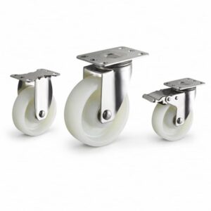 medium-duty stainless steel caster with nylon wheel