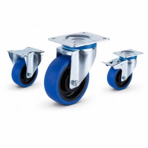 medium-duty stainless steel caster with elastic rubber wheel