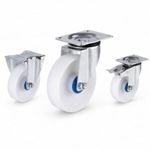 medium-duty stainless steel caster with nylon wheel