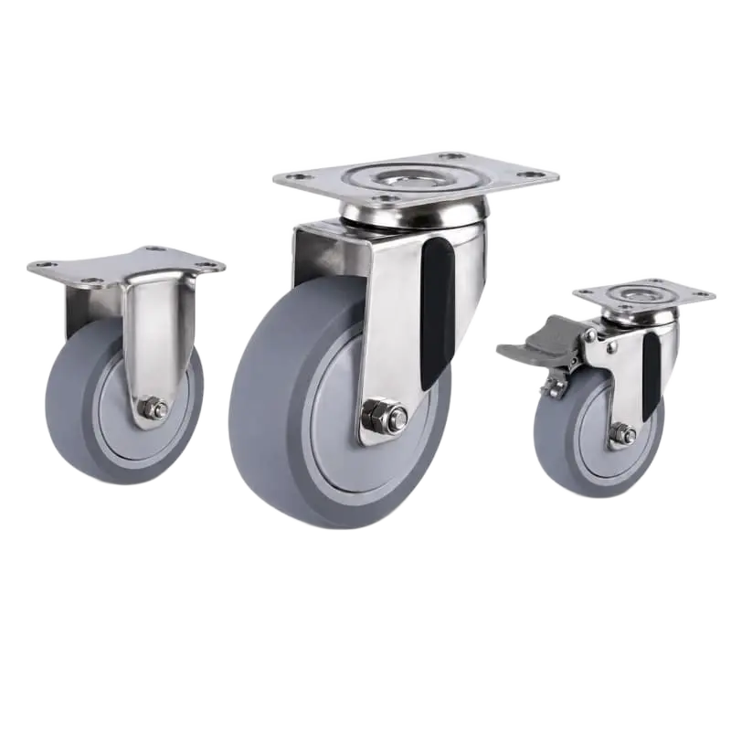 medium-duty stainless steel caster with TPR wheel